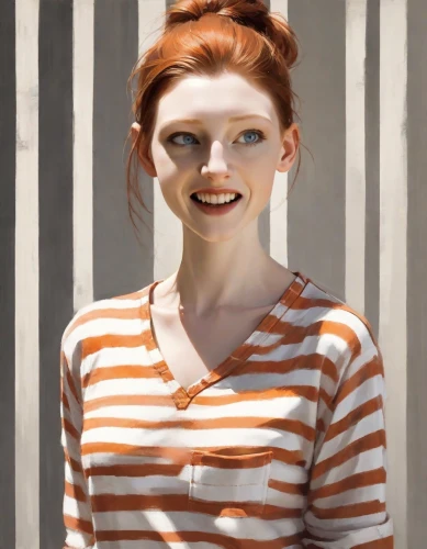 mime artist,mime,ginger rodgers,pippi longstocking,gingerman,horizontal stripes,striped background,pumuckl,redheaded,redheads,gingerbread girl,porcelaine,cgi,redhead doll,ginger cookie,clementine,natural cosmetic,ginger nut,rose png,a wax dummy,Digital Art,Impressionism