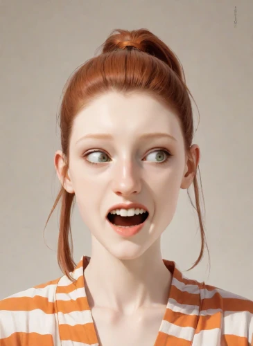 realdoll,pippi longstocking,cgi,redhead doll,doll's facial features,porcelaine,natural cosmetic,emogi,rockabella,ginger rodgers,character animation,3d model,b3d,ken,mime,zombie,doll face,gingerbread girl,mascara,pale,Digital Art,Anime