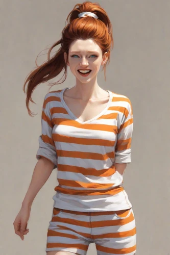 orange,digital painting,pippi longstocking,horizontal stripes,girl in overalls,redhead doll,world digital painting,girl drawing,clementine,girl in a long,vector girl,cinnamon girl,little girl running,child girl,pumuckl,orange color,sprint woman,girl in t-shirt,bright orange,rockabella,Digital Art,Comic