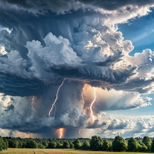 a thunderstorm cell,thunderheads,thundercloud,thunderhead,thunderclouds,cumulonimbus,towering cumulus clouds observed,tornado drum,thunderstorm,nature's wrath,storm clouds,meteorological phenomenon,raincloud,natural phenomenon,atmospheric phenomenon,rain cloud,cloudburst,mammatus cloud,mushroom cloud,lightning storm,Photography,General,Realistic