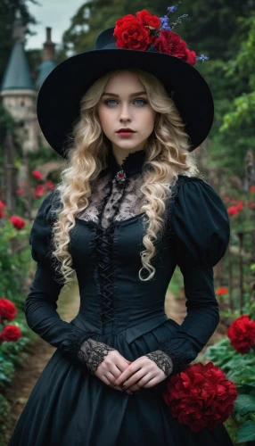 victorian lady,victorian style,gothic fashion,victorian fashion,victorian,gothic portrait,black rose,the victorian era,gothic woman,with roses,gothic dress,angelica,beautiful girl with flowers,way of the roses,rose png,rosa,disney rose,red roses,gothic style,rosebushes,Conceptual Art,Fantasy,Fantasy 34