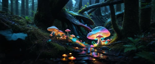 fairy lanterns,fairy forest,forest mushrooms,mushroom landscape,enchanted forest,umbrella mushrooms,fairy world,forest mushroom,elven forest,fairy house,fairy village,fairytale forest,faery,fairies,forest floor,fireflies,mushrooms,fairy stand,faerie,fungi