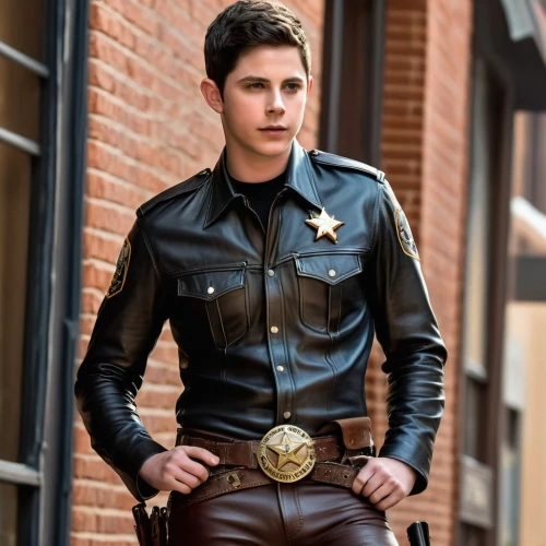 sheriff,leather,steve rogers,dean razorback,black leather,officer,leather boots,leather jacket,matador,a motorcycle police officer,leather texture,belt buckle,sheriff car,police uniforms,chris evans,stetson,holster,harley-davidson,leather hat,captain american,Photography,General,Natural