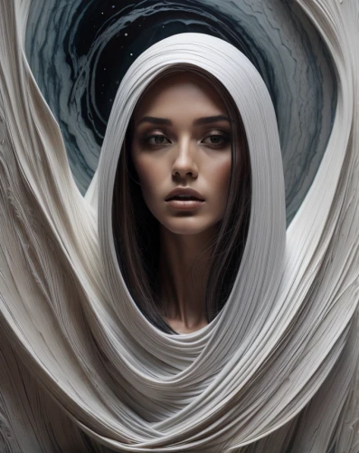 girl in cloth,veil,mystical portrait of a girl,cloak,the angel with the veronica veil,girl with cloth,mirror of souls,photomanipulation,fantasy portrait,photo manipulation,hooded,burqa,cocoon,priestess,gothic portrait,bonnet,world digital painting,photoshop manipulation,woman face,conceptual photography