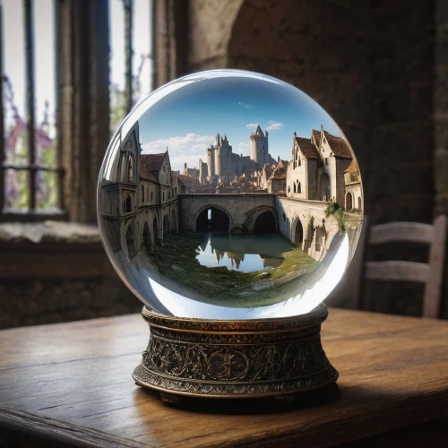 crystal ball-photography,crystal ball,glass sphere,mont saint michel,mont st michel,3d fantasy,yard globe,alnwick castle,bruges,lensball,ball fortune tellers,dracula's birthplace,waterglobe,glass ball,christmas globe,fairy tale castle sigmaringen,the globe,globe,dordogne,medieval hourglass,Illustration,Realistic Fantasy,Realistic Fantasy 44