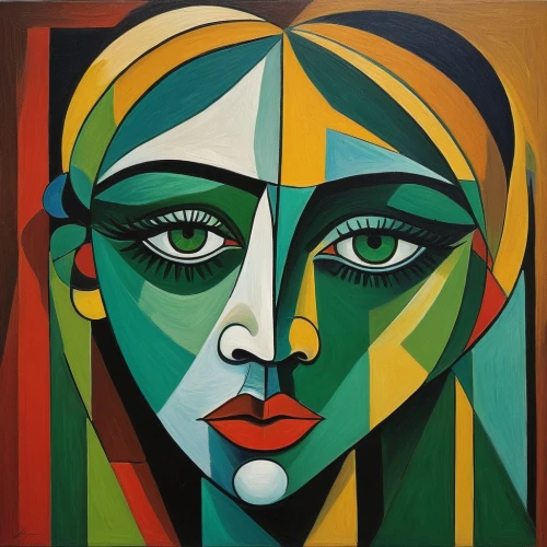 art deco woman,woman's face,cubism,woman face,picasso,african art,woman thinking,oil painting on canvas,david bates,art deco,girl-in-pop-art,young woman,art painting,cool pop art,decorative figure,portrait of a girl,portrait of a woman,girl with cloth,pop art woman,glass painting,Art,Artistic Painting,Artistic Painting 05