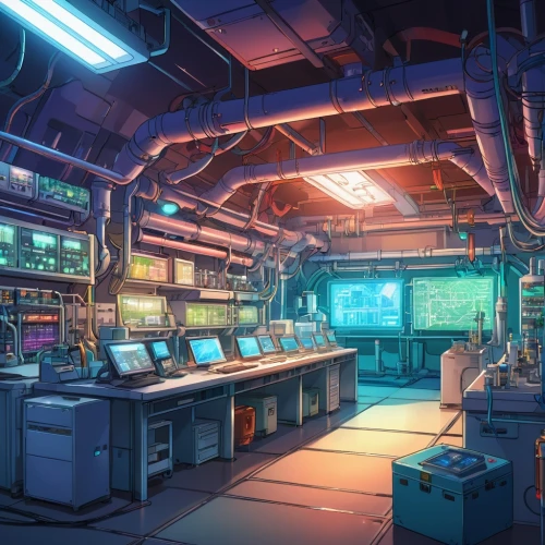 sci fi surgery room,laboratory,chemical laboratory,computer room,research station,laboratory information,working space,workbench,lab,ufo interior,engine room,sci fiction illustration,convenience store,study room,classroom,operating room,refinery,earth station,the server room,factory ship,Illustration,Japanese style,Japanese Style 03