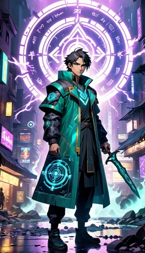 dodge warlock,cyberpunk,cyber,magistrate,sigma,yukio,monsoon banner,game illustration,clockmaker,cg artwork,magus,mage,yi sun sin,nikko,vendor,hatter,transistor,cyber glasses,wiz,swordsman,Anime,Anime,Cartoon