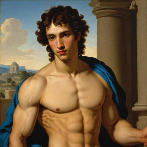 body building,barberini,michelangelo,body-building,bodybuilder,muscular system,muscular,sixpack,apollo,muscle man,fitness model,adonis,greek god,perseus,bodybuilding,vittoriano,six-pack,narcissus,muscled,bernini,Art,Classical Oil Painting,Classical Oil Painting 33