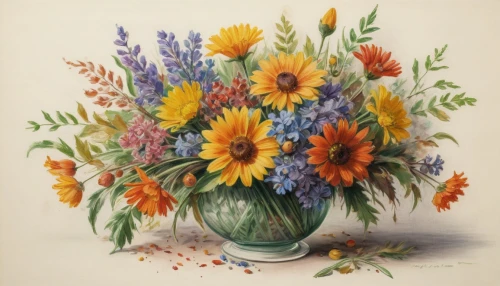 sunflowers in vase,flower illustration,flowers in basket,bouquets,cape marguerites,illustration of the flowers,marguerite,flowers png,flower vase,basket with flowers,summer flowers,floral arrangement,flowers in pitcher,flower painting,still life of spring,floral composition,vase,cut flowers,barberton daisies,vintage flowers,Art,Classical Oil Painting,Classical Oil Painting 15