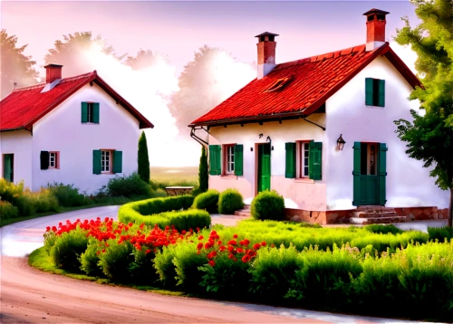 houses clipart,home landscape,country cottage,cottages,wooden houses,miniature house,little house,cottage,cottage garden,small house,danish house,country house,row of houses,summer cottage,traditional house,landscape background,farm house,farmhouse,thatched cottage,lonely house,Conceptual Art,Oil color,Oil Color 25