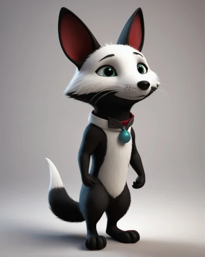 3d model,cute cartoon character,mustelid,rocket,3d rendered,anthropomorphized animals,canidae,raccoon,character animation,child fox,stylized,3d render,silver fox,skunk,wag,mascot,material test,rupee,weasel,furta,Illustration,Abstract Fantasy,Abstract Fantasy 22