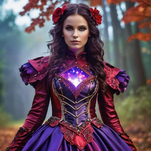 queen of hearts,scarlet witch,fairy tale character,fairy queen,red-purple,evil fairy,fantasy woman,rosa 'the fairy,heart with crown,princess sofia,the enchantress,violet,faery,vanessa (butterfly),fantasy picture,violet head elf,enchanting,faerie,fairy tale,sorceress,Photography,General,Realistic