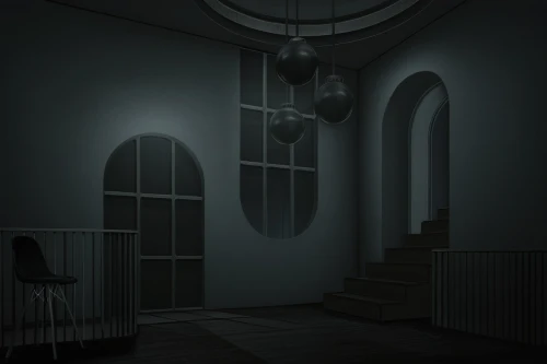 circular staircase,children's bedroom,children's interior,wall lamp,sleeping room,wall light,baby room,a dark room,children's room,the little girl's room,klaus rinke's time field,stairwell,abandoned room,bedroom,hanging light,scenography,staircase,ceiling light,nursery,blue room,Illustration,Realistic Fantasy,Realistic Fantasy 17