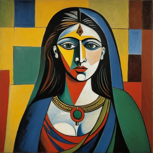 indian art,indian woman,woman at cafe,radha,woman sitting,woman's face,picasso,portrait of a woman,girl with cloth,girl in cloth,woman face,woman with ice-cream,young woman,woman holding pie,portrait of a girl,woman thinking,woman portrait,art deco woman,indian girl,woman drinking coffee,Art,Artistic Painting,Artistic Painting 05