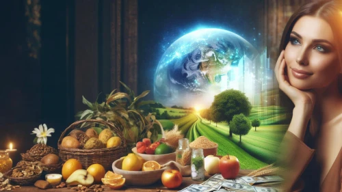celtic woman,pear cognition,divine healing energy,fantasy picture,divination,golden apple,woman eating apple,fantasy art,naturopathy,prosperity and abundance,faerie,global oneness,ayurveda,mother earth,faery,copernican world system,mystical portrait of a girl,crystal ball,argan tree,background image