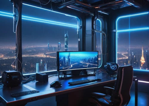 pc tower,computer room,the server room,modern office,computer workstation,cyberpunk,blue room,sky apartment,working space,computer desk,creative office,fractal design,sci fi surgery room,desktop view,cable management,futuristic landscape,game room,desk,study room,ufo interior,Conceptual Art,Daily,Daily 11