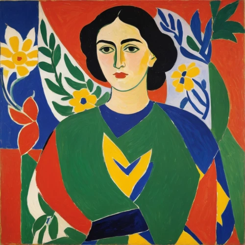 portrait of a woman,braque francais,woman sitting,girl in the garden,art deco woman,portrait of a girl,frida,khokhloma painting,flora,girl in flowers,girl with bread-and-butter,girl with cloth,girl in a wreath,young woman,picasso,klyuchevskaya sopka,decorative figure,fiori,romanescu,portrait of christi,Art,Artistic Painting,Artistic Painting 40