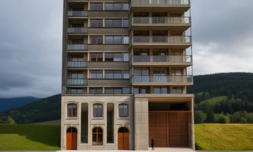 residential tower,wooden facade,appartment building,renaissance tower,apartment building,residential building,timber house,olympia tower,high-rise building,modern architecture,facade panels,swiss house,ludwig erhard haus,corten steel,arhitecture,irisch cob,brutalist architecture,cubic house,modern building,eco-construction,Photography,General,Realistic