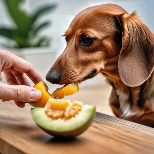 pet vitamins & supplements,dog puppy while it is eating,baby playing with food,dog photography,dog-photography,muskmelon,woman eating apple,dachshund,dachshund yorkshire,dog chew toy,mango,wiener melange,kiwifruit,small animal food,westphalian dachsbracke,healthy snack,appenzeller sennenhund,corn dog,miniature pinscher,bite,Photography,General,Realistic