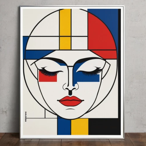 mondrian,roy lichtenstein,cool pop art,multicolor faces,abstract cartoon art,frame illustration,harlequin,picasso,popart,pop art style,girl-in-pop-art,cubism,art deco woman,pop art girl,woman's face,three primary colors,modern pop art,effect pop art,pop art woman,pierrot,Art,Artistic Painting,Artistic Painting 43