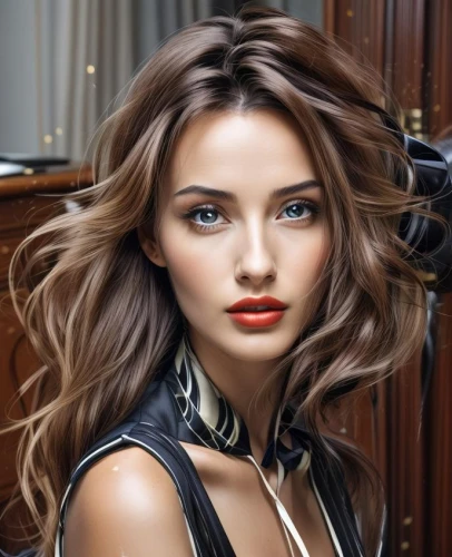 beautiful young woman,pretty young woman,smooth hair,female beauty,attractive woman,model beauty,romantic look,eurasian,beautiful woman,red lipstick,layered hair,beautiful face,airbrushed,beautiful women,red lips,artificial hair integrations,madeleine,caramel color,french silk,sexy woman