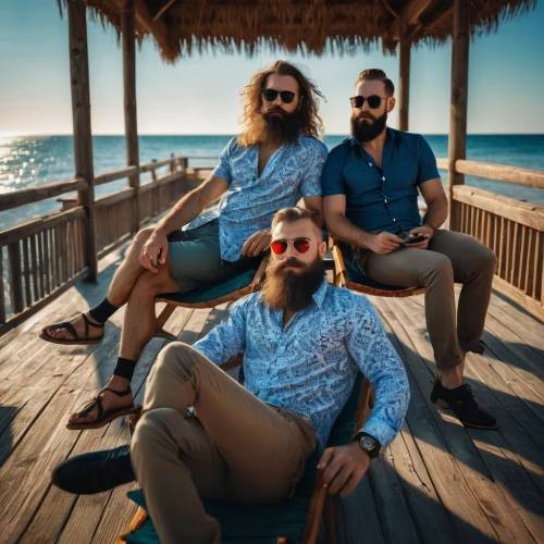 capital cities,social,men sitting,deckchairs,passenger groove,beatenberg,monkeys band,cabana,men's wear,70s,man's fashion,men clothes,the balearics,fashion models,hipsters,deckchair,coconuts on the beach,beach chairs,advisors,beach furniture,Photography,General,Fantasy