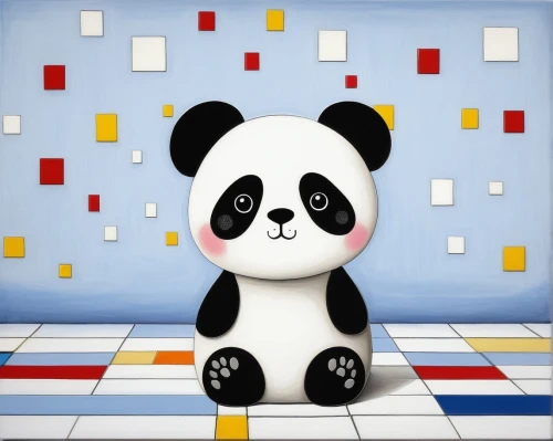checkered background,panda,pandabear,panda bear,chinese panda,kawaii panda,little panda,kawaii panda emoji,pandas,lun,parcheesi,baby panda,checkered floor,mondrian,android game,french tian,giant panda,hanging panda,checkered flag,panda face,Illustration,Abstract Fantasy,Abstract Fantasy 02