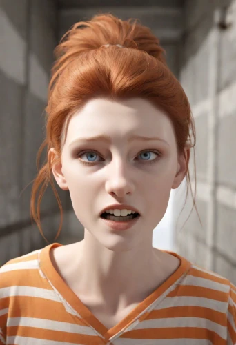 clementine,cgi,cinnamon girl,character animation,3d rendered,pippi longstocking,b3d,natural cosmetic,redhead doll,daphne,gingerbread girl,fallout4,gingerman,lis,orangina,ken,ginger rodgers,3d model,vada,nora,Photography,Natural