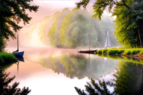 landscape background,world digital painting,foggy landscape,river landscape,nature landscape,tranquility,landscape nature,background view nature,backwater,beautiful lake,forest landscape,morning mist,backwaters,fantasy landscape,calm water,evening lake,beautiful landscape,fantasy picture,boat landscape,mountainlake,Illustration,Realistic Fantasy,Realistic Fantasy 27