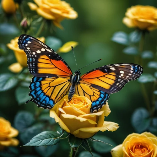 butterfly background,butterfly on a flower,ulysses butterfly,butterfly floral,orange butterfly,butterfly isolated,monarch butterfly,yellow butterfly,passion butterfly,isolated butterfly,tropical butterfly,butterfly,golden passion flower butterfly,butterflies,butterfly day,hesperia (butterfly),french butterfly,swallowtail butterfly,yellow orange rose,flutter,Photography,General,Fantasy