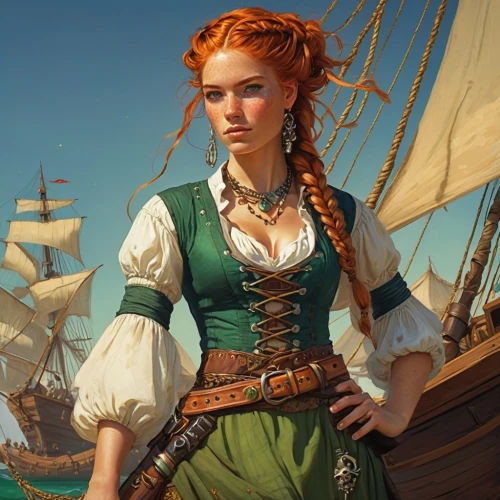 the sea maid,pirate,scarlet sail,full-rigged ship,sailer,girl in a historic way,east indiaman,galleon,seafaring,girl on the boat,mutiny,girl with a dolphin,fantasy portrait,aenne rickmers,portrait of a girl,sails,tallship,caravel,pirate treasure,sea sailing ship,Conceptual Art,Fantasy,Fantasy 18