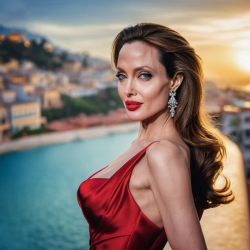 angelina jolie,portofino,lady in red,man in red dress,gran canaria,monaco,in red dress,brazilianwoman,joan collins-hollywood,grancanaria,south france,girl in red dress,social,femme fatale,aging icon,red lips,portrait photography,beautiful woman,the balearics,red gown,Conceptual Art,Sci-Fi,Sci-Fi 03