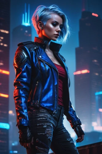 cyberpunk,renegade,birds of prey-night,femme fatale,jacket,harley,futuristic,leather jacket,dystopian,nova,bolero jacket,terminator,x-men,sci-fi,sci - fi,full hd wallpaper,game art,streampunk,xmen,birds of prey,Illustration,Realistic Fantasy,Realistic Fantasy 25