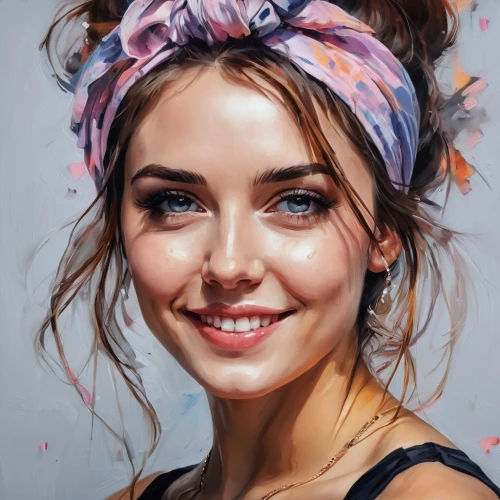 girl portrait,girl wearing hat,girl in a wreath,young woman,portrait of a girl,oil painting,flower hat,girl in flowers,face portrait,beautiful bonnet,romantic portrait,boho art,oil painting on canvas,woman portrait,art painting,girl with cloth,girl drawing,headscarf,a girl's smile,flower painting,Photography,General,Realistic