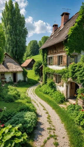 home landscape,country cottage,house in mountains,summer cottage,mountain village,house in the forest,beautiful home,alpine village,house in the mountains,idyllic,cottages,green landscape,wooden houses,hobbiton,carpathians,stone houses,swiss house,rural landscape,escher village,country house,Photography,General,Realistic