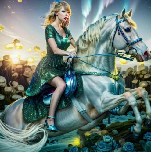 horseback,fantasy picture,unicorn background,photo manipulation,white horse,celtic queen,carousel horse,equestrian,equestrianism,queen of liberty,enchanted,full hd wallpaper,fantasy art,enchanting,photoshop manipulation,horseback riding,sustainability icons,photomanipulation,fairytales,golden unicorn
