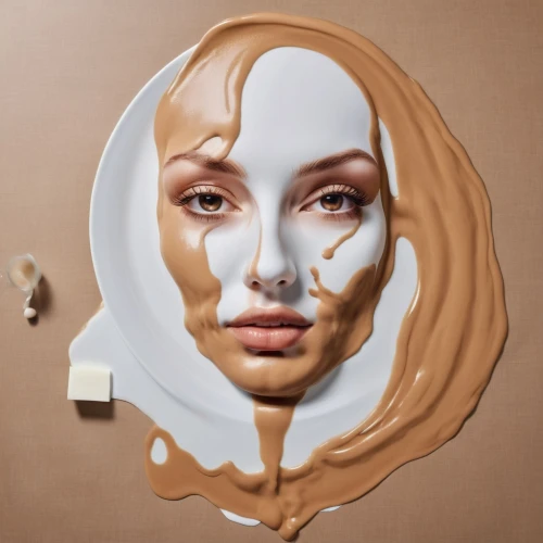 french silk,contour,face cream,face powder,beauty mask,gold paint stroke,facial,woman face,dulce de leche,oil cosmetic,woman's face,painted eggshell,clay mask,women's cream,makeup mirror,tears bronze,beauty face skin,skin cream,meticulous painting,copper tape,Photography,General,Realistic
