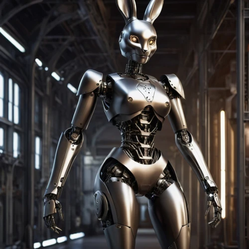 cybernetics,robotic,endoskeleton,sci fi,white rabbit,deco bunny,rubber doll,district 9,metal toys,jack rabbit,easter bunny,bunny,wood rabbit,robotics,biomechanical,droid,alien warrior,rabbit,robot,c-3po