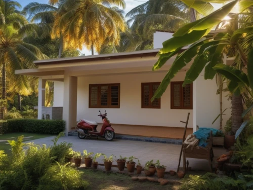 holiday villa,tropical house,kerala porotta,build by mirza golam pir,maldives mvr,traditional house,holiday home,bungalow,coconut palms,3d rendering,guesthouse,maldivian rufiyaa,idyllic,palm garden,kerala,cabana,residence,house painting,beach house,private house,Photography,General,Realistic