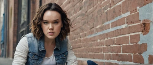 daisy jazz isobel ridley,girl sitting,brick background,woman sitting,brick wall background,the girl's face,girl walking away,digital compositing,scared woman,jeans background,photographic background,portrait background,woman thinking,depressed woman,creative background,croft,katniss,woman face,video scene,worried girl,Art,Artistic Painting,Artistic Painting 44