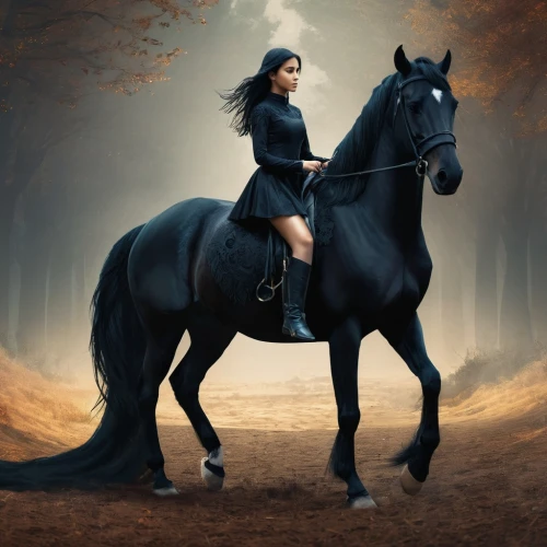 black horse,equestrian,dressage,equitation,horseback,equestrianism,arabian horse,endurance riding,horse riders,horsemanship,equine,riderless,equestrian sport,horseback riding,horse trainer,shire horse,horseman,horse riding,horse herder,standardbred,Conceptual Art,Fantasy,Fantasy 02