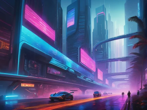 futuristic landscape,cyberpunk,cityscape,fantasy city,colorful city,city highway,sci fiction illustration,futuristic,evening city,neon arrows,city scape,street canyon,cities,night highway,city at night,city lights,world digital painting,skyline,sci - fi,sci-fi,Illustration,Paper based,Paper Based 01