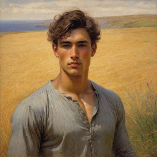 lev lagorio,young man,tuscan,man at the sea,male model,a carpenter,shepherd,george russell,bodie,east-european shepherd,haymaking,artist portrait,romantic portrait,male person,bohemian shepherd,in the tall grass,self-portrait,farmer,stubble field,welness,Art,Classical Oil Painting,Classical Oil Painting 13