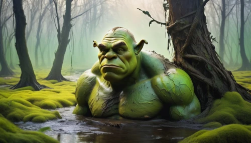 the ugly swamp,swamp,swampy landscape,ogre,frog background,aaa,patrol,scandia gnome,green frog,amphibian,orc,swamp football,goblin,giant frog,the thinker,forest animal,druid grove,bayou,green animals,world digital painting,Conceptual Art,Graffiti Art,Graffiti Art 02