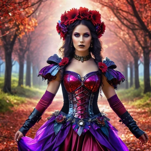queen of hearts,gothic fashion,gothic woman,the enchantress,fantasy woman,rosa 'the fairy,fairy queen,gothic dress,evil fairy,faery,victorian lady,fairy tale character,scarlet witch,faerie,fae,sorceress,red riding hood,fantasy picture,gothic style,gothic portrait,Photography,General,Realistic