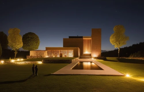 corten steel,landscape lighting,chancellery,pilgrimage church of wies,night view,at night,the park at night,archidaily,night photography,open air theatre,monastery of santa maria delle grazie,mortuary temple,prislop monastery,christ chapel,night image,night photo,kansai university,performing arts center,night photograph,holocaust memorial,Photography,General,Realistic