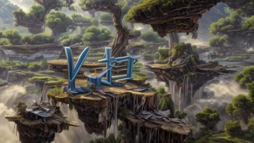 elves flight,fantasy landscape,floating islands,fantasy picture,wasserfall,chasm,waterfalls,3d fantasy,mountain settlement,fantasy art,the valley of the,building valley,cube stilt houses,water stairs,tigers nest,tower fall,sky ladder plant,peter-pavel's fortress,northrend,druid grove,Realistic,Foods,None