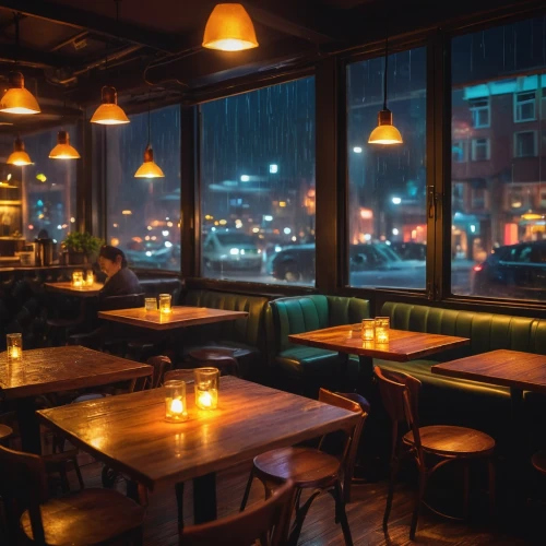 new york restaurant,rain bar,bar stools,restaurants,outdoor dining,evening atmosphere,wine bar,izakaya,barstools,busan night scene,wine tavern,a restaurant,fine dining restaurant,diner,salt bar,bistrot,meatpacking district,bistro,street cafe,retro diner,Illustration,Japanese style,Japanese Style 21