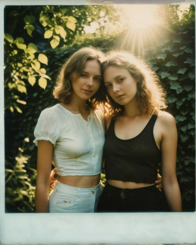 polaroid,polaroid pictures,disposable camera,lubitel 2,vintage girls,two girls,sisters,vintage babies,young women,angels,beauty icons,photo shoot for two,natural beauties,album cover,summer icons,models,duo,vegan icons,lily-rose melody depp,photographic film,Photography,Documentary Photography,Documentary Photography 03